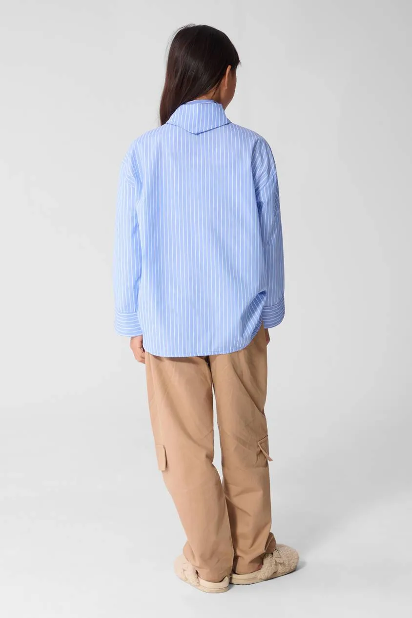 Shoeby gestreepte blouse blauw wit, foto 5