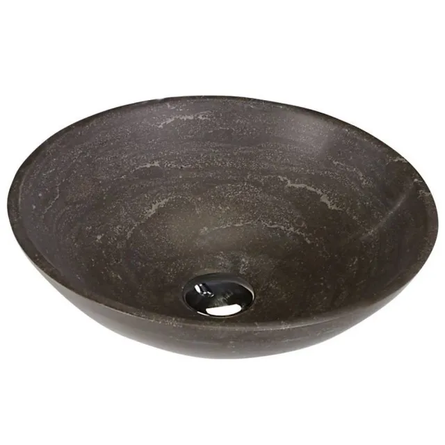 Sapho Waskom Sapho Blok Rond 40x12 cm Steen Mat Bruin
