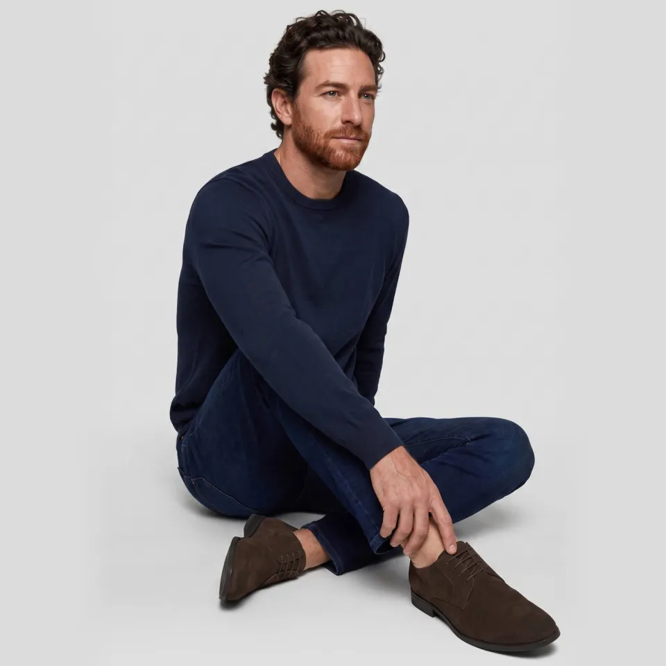 Profuomo wollen regular fit gemêleerde trui - donkerblauw, foto 4