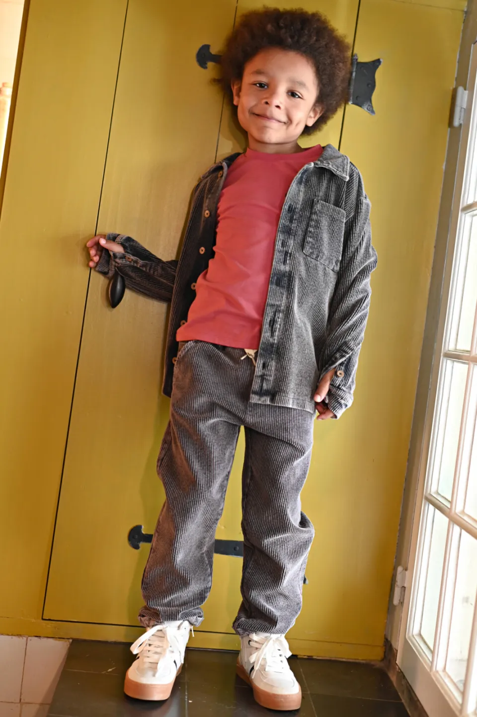 Sturdy corduroy overshirt Mountain top antraciet, foto 6