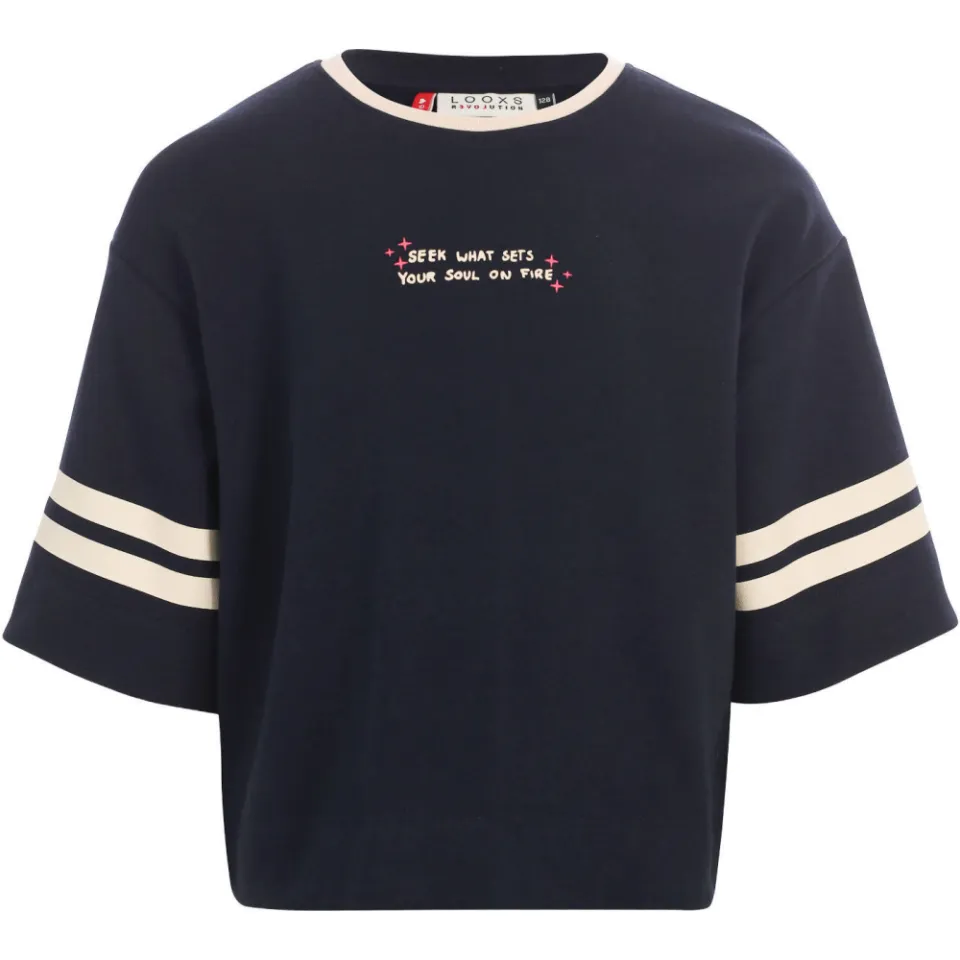 LOOXS little boxy t-shirt met tekst donkerblauw, foto 2