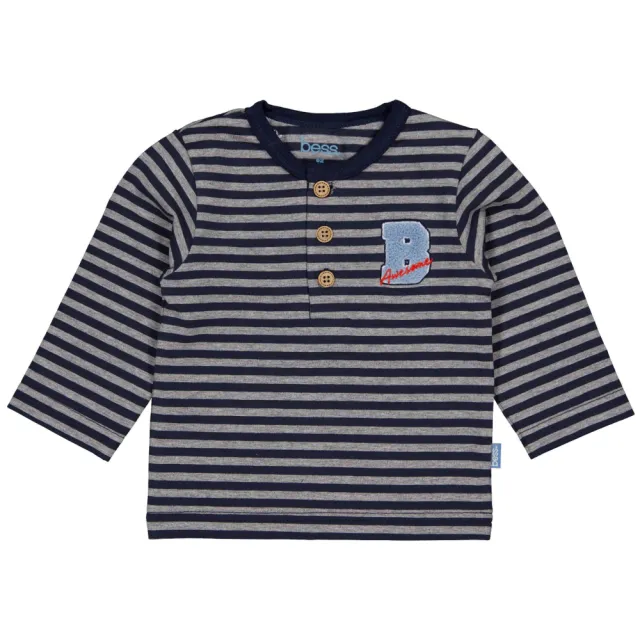 BESS gestreepte longsleeve marineblauw, foto 2