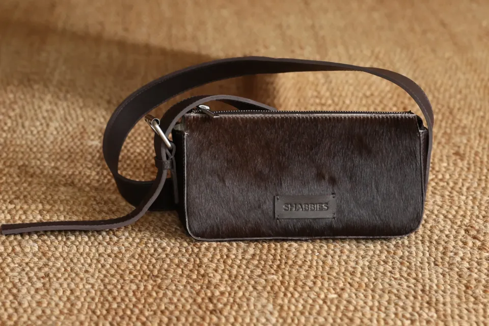 Shabbies Amsterdam VENICE Shoulderbag Pony Leather Dark Brown, foto 5