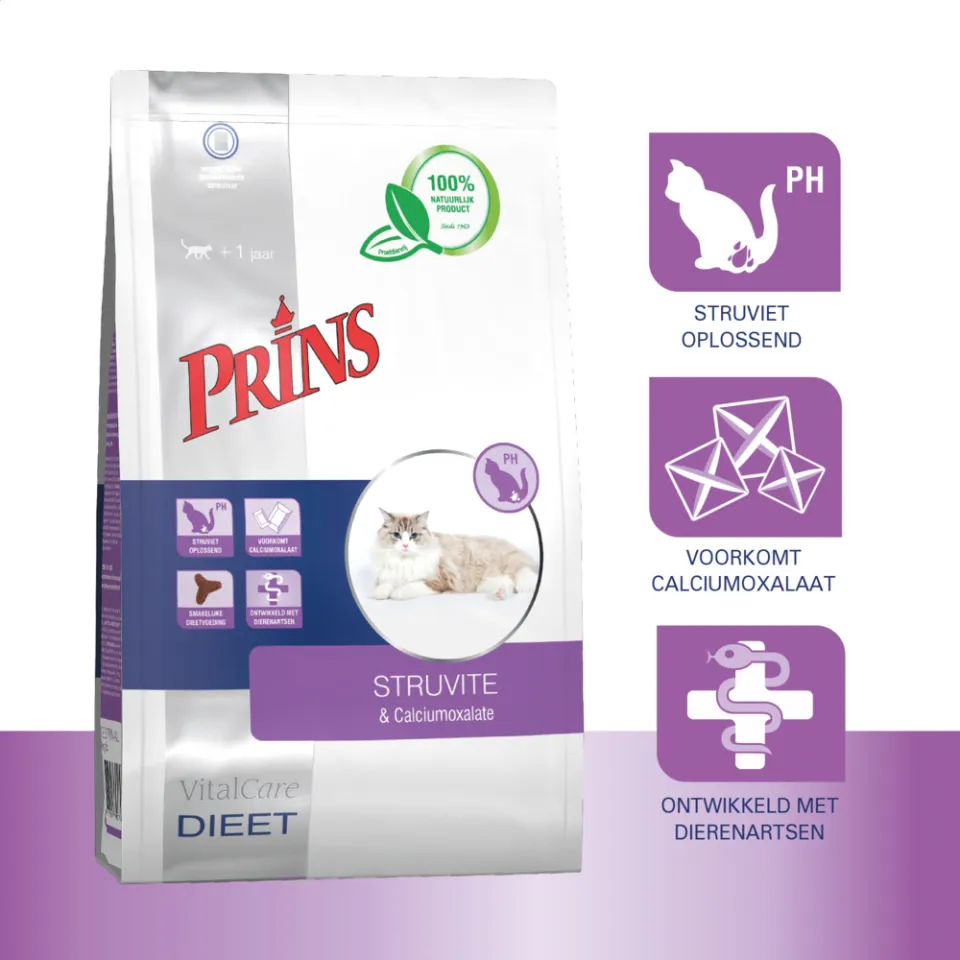 Prins VitalCare Dieet Struvite & Calciumoxalate kattenvoer 1,5 kg, foto 2