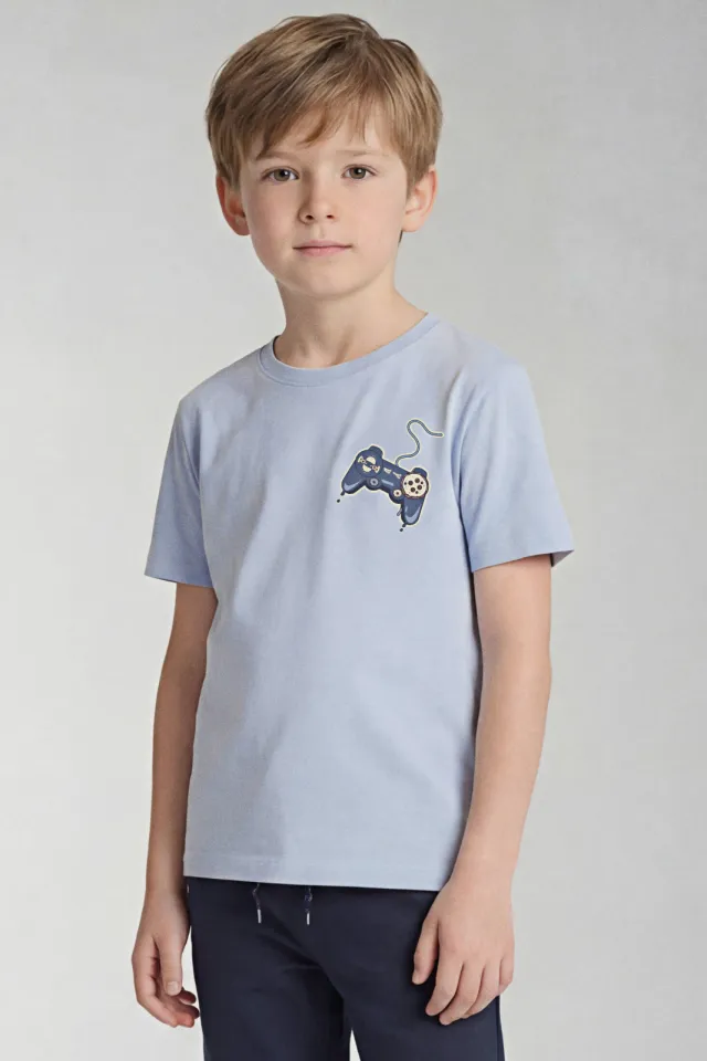 NAME IT KIDS T-shirt lichtblauw met printopdruk