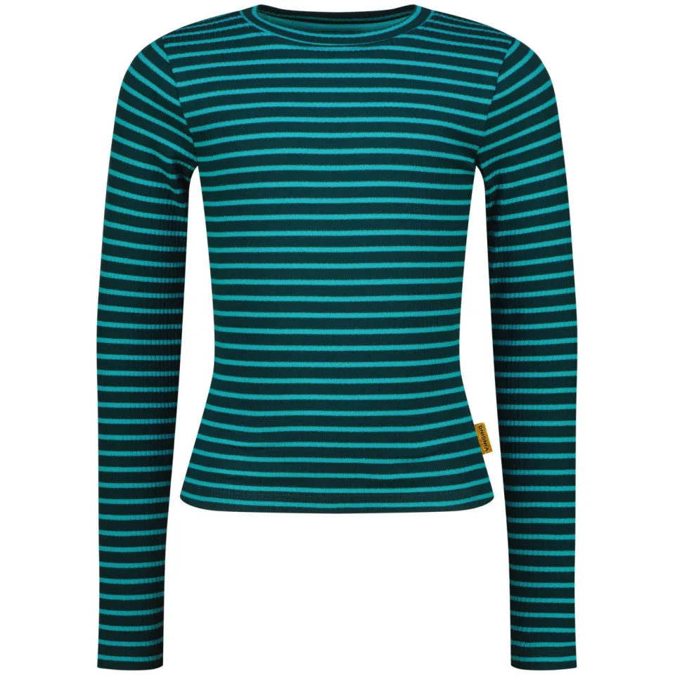Vingino gestreepte longsleeve donkergroen/aqua, foto 2