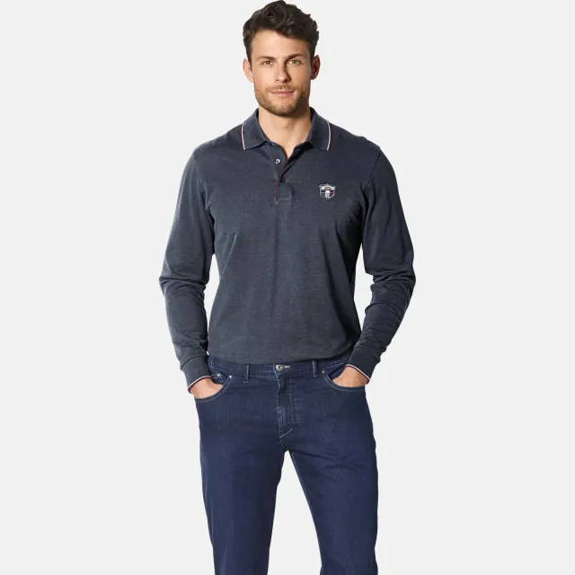 Babista MILANVETZO regular fit polo Plus Size - donkerblauw