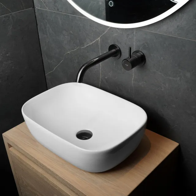 Loutro Waskom Loutro Spiro Rechthoek 45.5x32x13.5 cm Hoogglans Wit Loutro