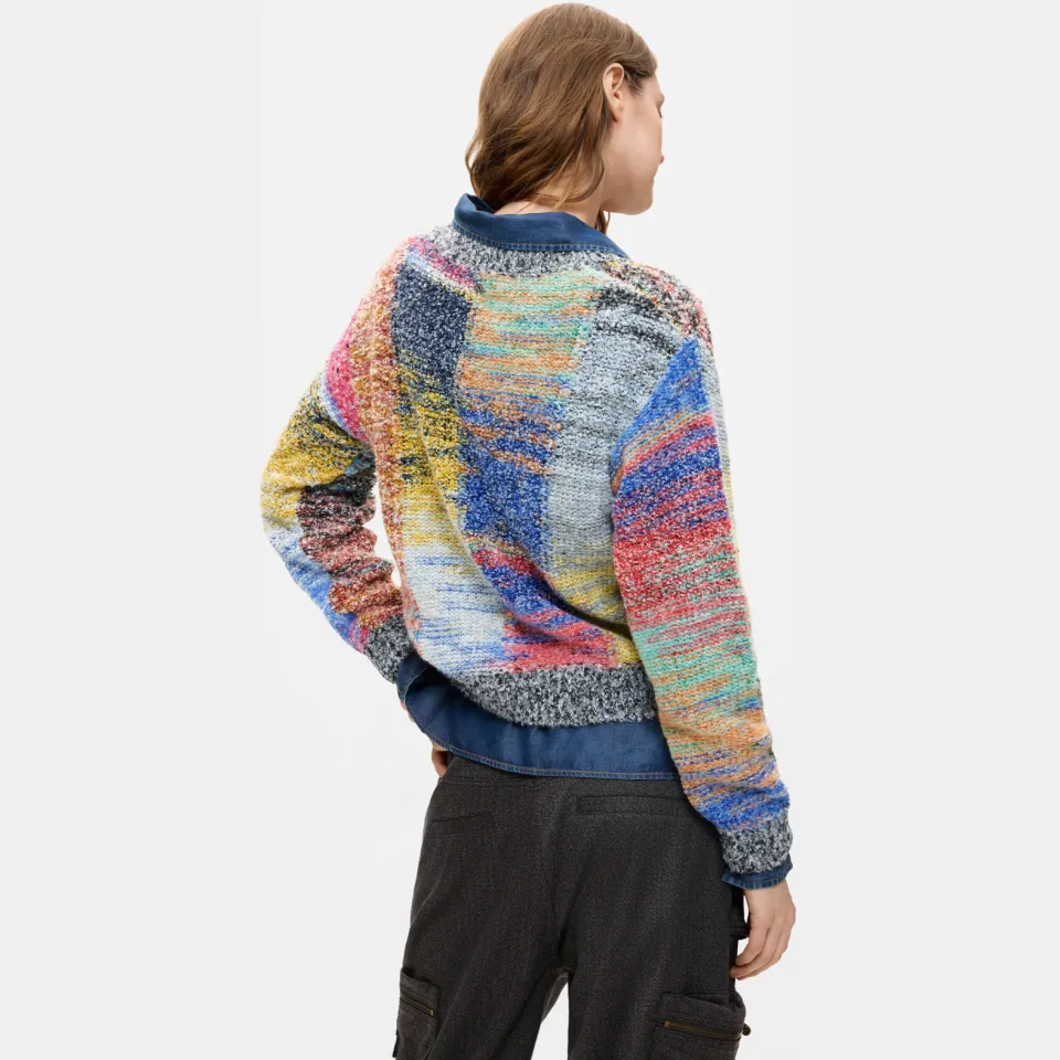 Desigual gebreide trui met print en wol - meerkleurig multi, foto 5