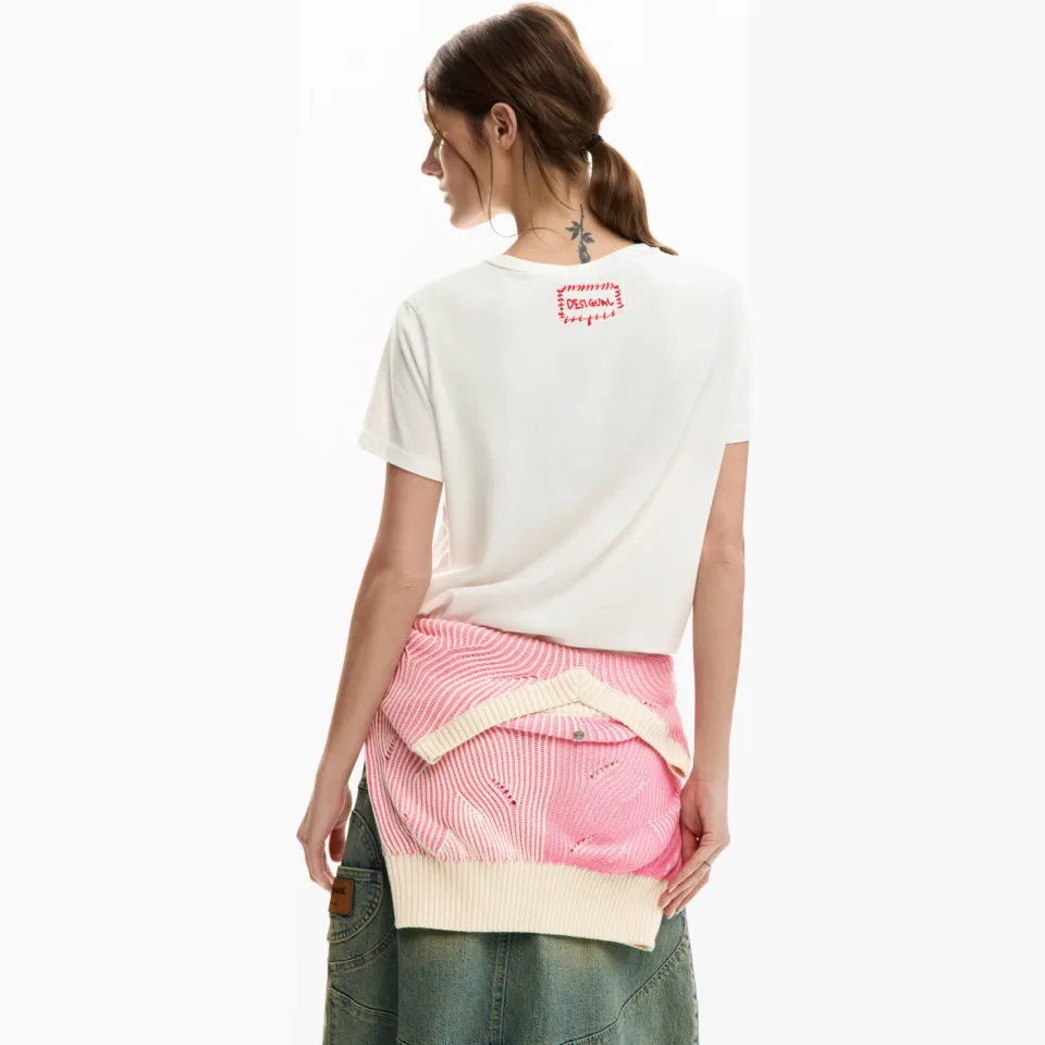 Desigual T-shirt wit, foto 3