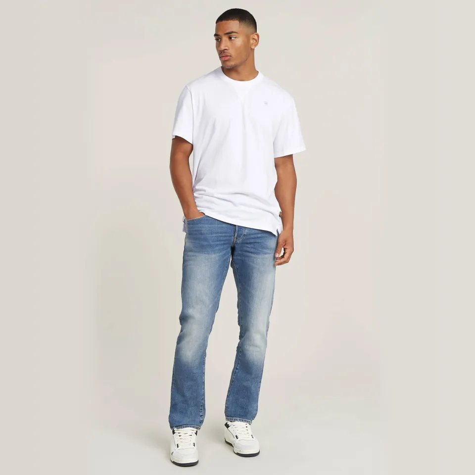 G-Star Raw G-STAR 3301 straight tapered fit jeans worn in azure Blauw