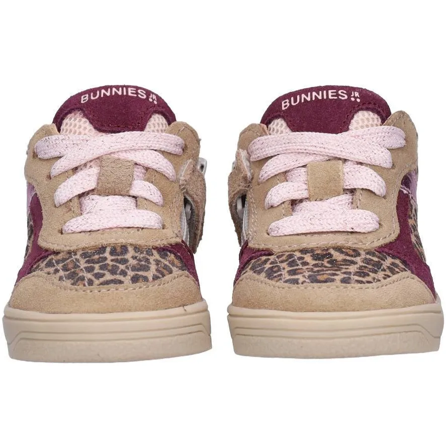 BunniesJR leren sneakers met panterprint - taupe/donkerrood/roze, foto 6