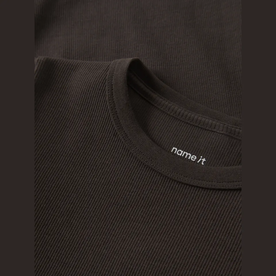 NAME IT longsleeve gebreid donkerbruin chocoladebruin, foto 4