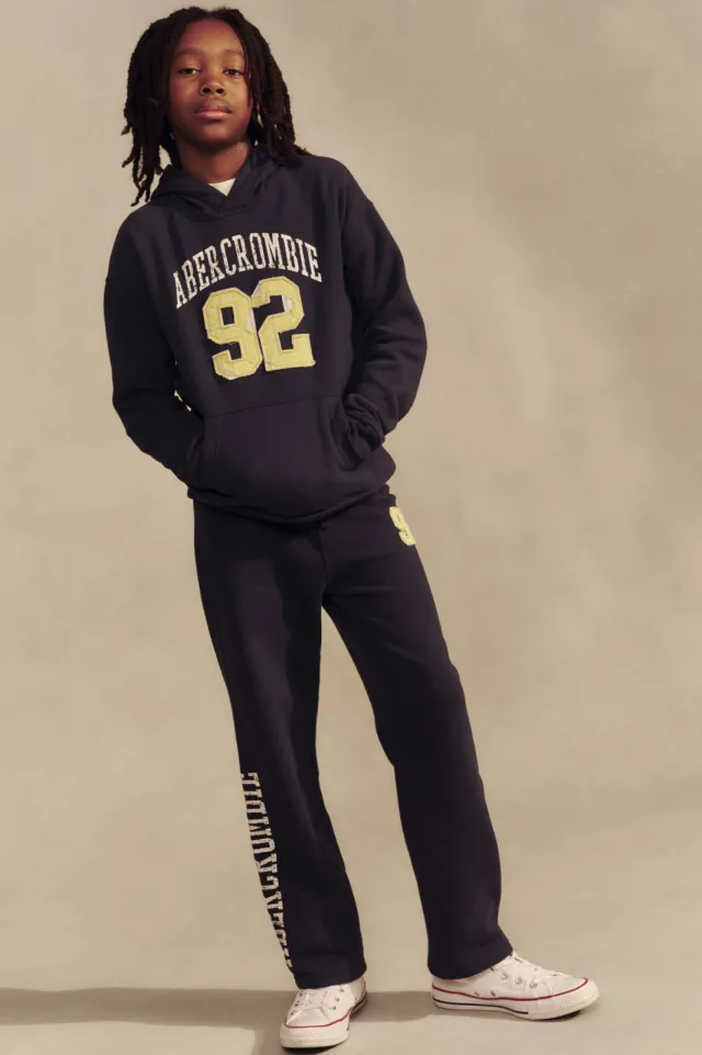 Abercrombie & Fitch hoodie met tekst - donkerblauw
