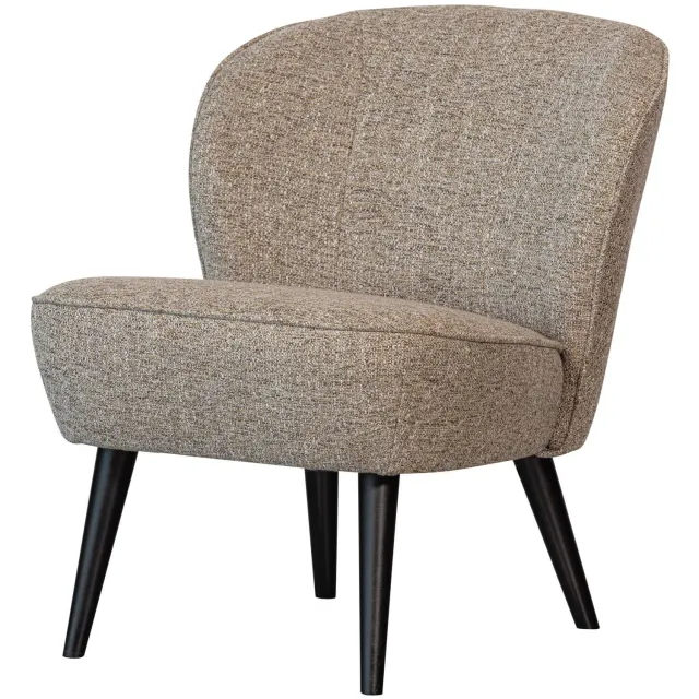 WOOOD Sara Fauteuil - Velvet - Donkerbruin - 71x59x70 natural melange