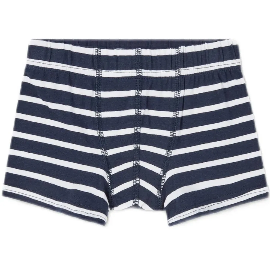 NAME IT boxershort donkerblauw/wit (set van 3)