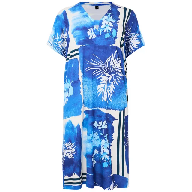 Yoek AZZURO jurk blauw Blauw/wit