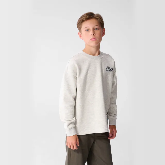 Shoeby sweater met backprint - lichtgrijs Light grey melange