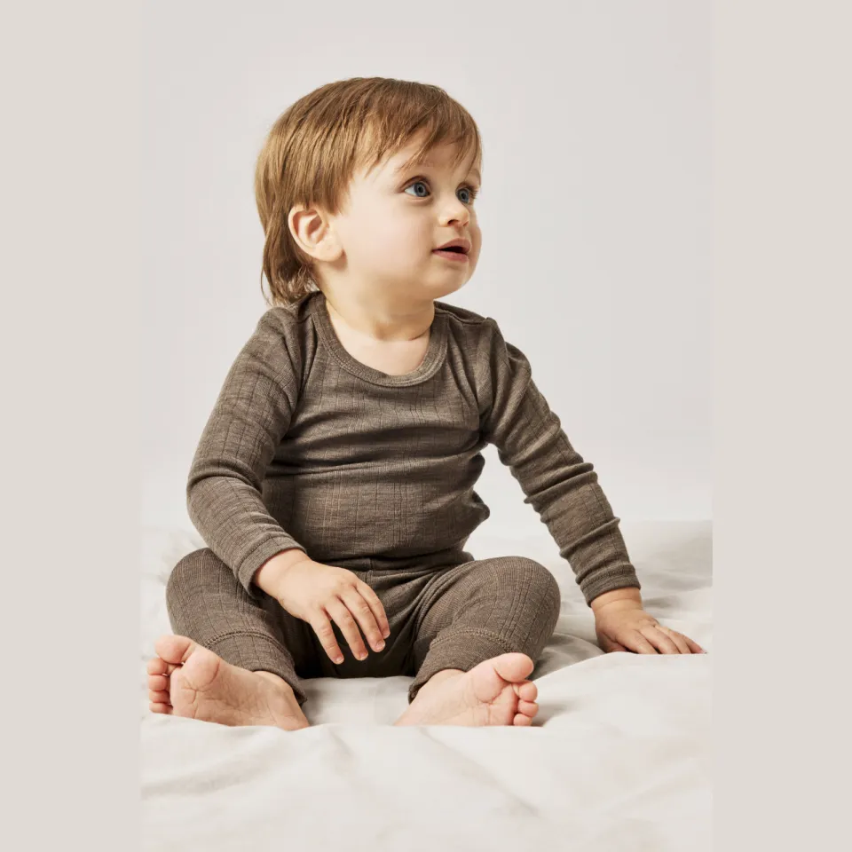 NAME IT BABY slim babybroek wol bruin