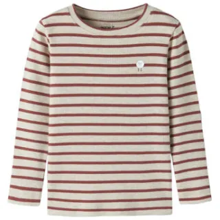 NAME IT gestreepte longsleeve beige rood Beige/rood