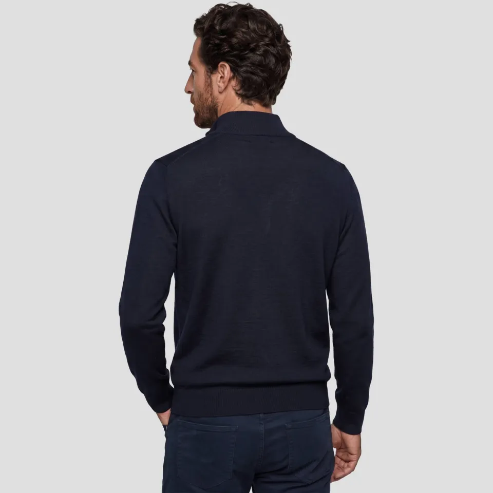 Profuomo wollen regular fit gebreide trui - donkerblauw, foto 5