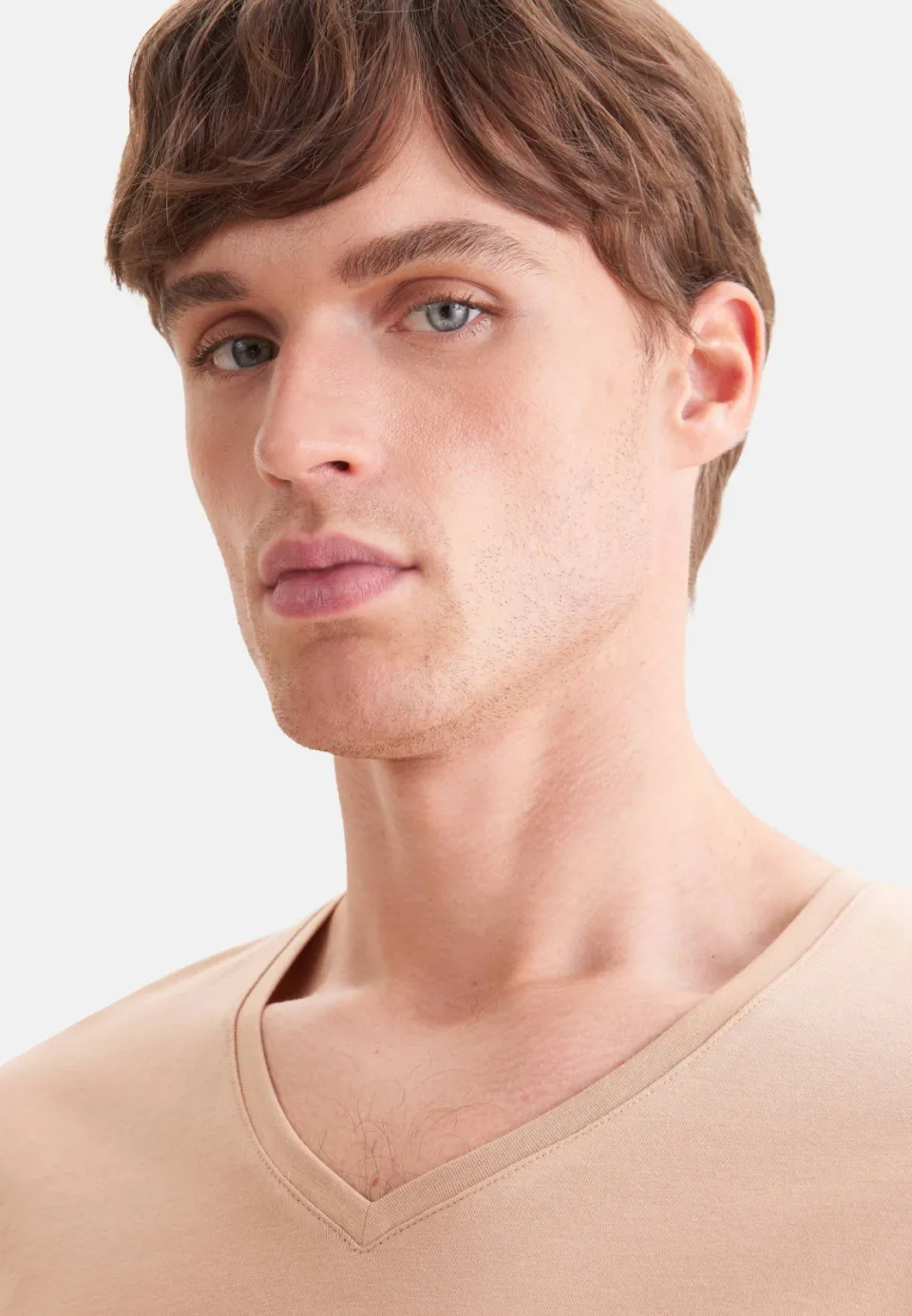 Seidensticker slim fit T-shirt beige, foto 6