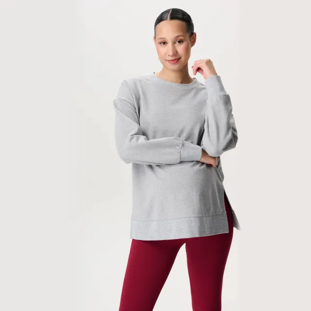 Noppies maternity zwangerschaps sweater met backprint grijs