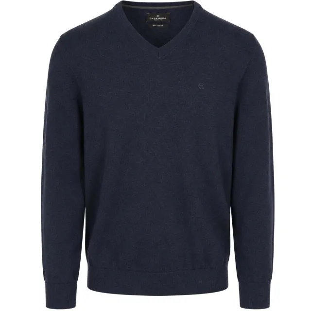 Casa Moda Sweater Casamoda Pullover V-Hals Navy blauw