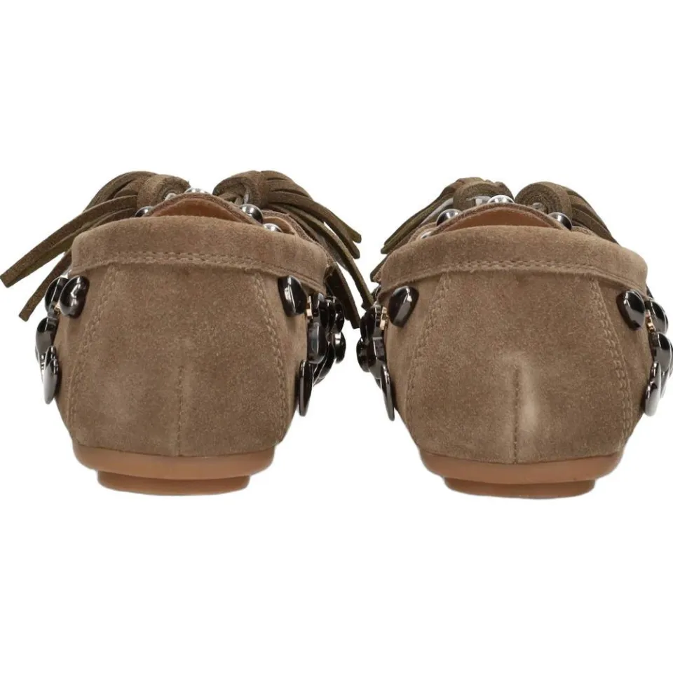 Poelman Serena suède mocassins met studs - taupe, foto 3