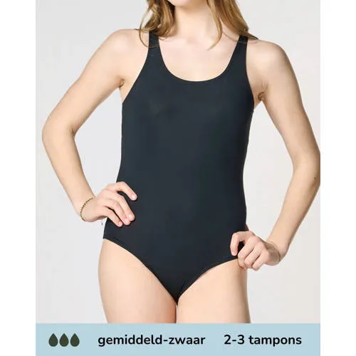 Moodies Undies menstruatie badpak medium/heavy zwart, foto 6