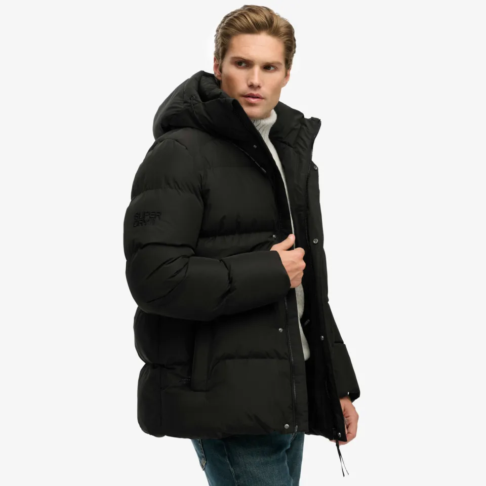Superdry Hooded 5 Baffle Sports winterjas zwart, foto 5