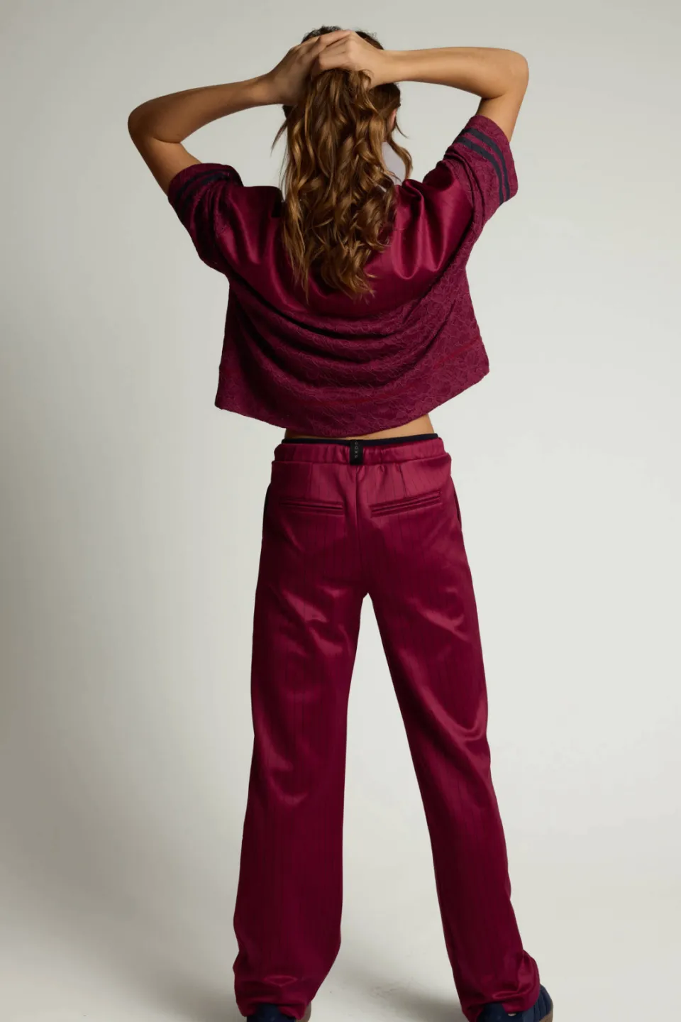LOOXS 10sixteen sweatpant met krijtstreep donkerrood, foto 3