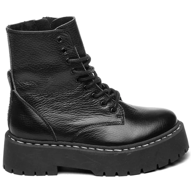 Steve Madden Jskylar leren veterboots zwart