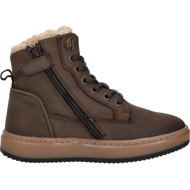 Keq veterschoenen hoog donkerbruin