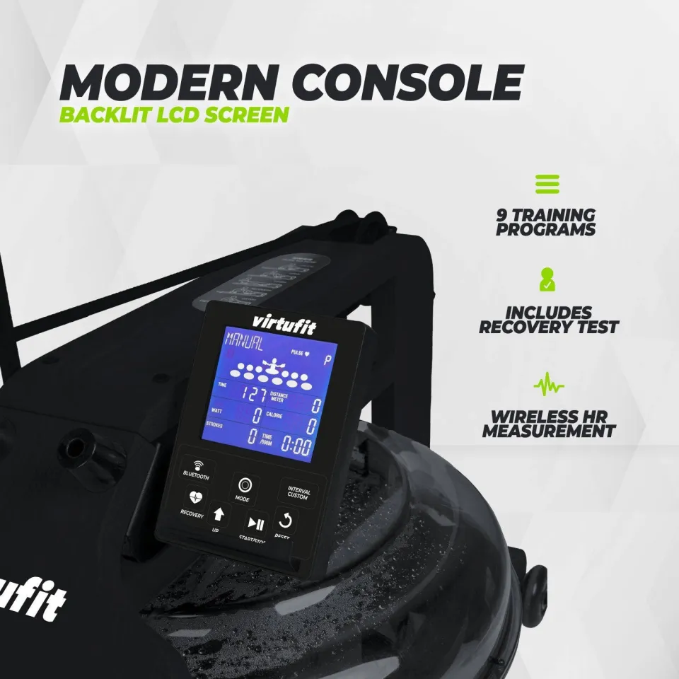 Virtufit Elite Water Resistance houten roeitrainer zwart, foto 8