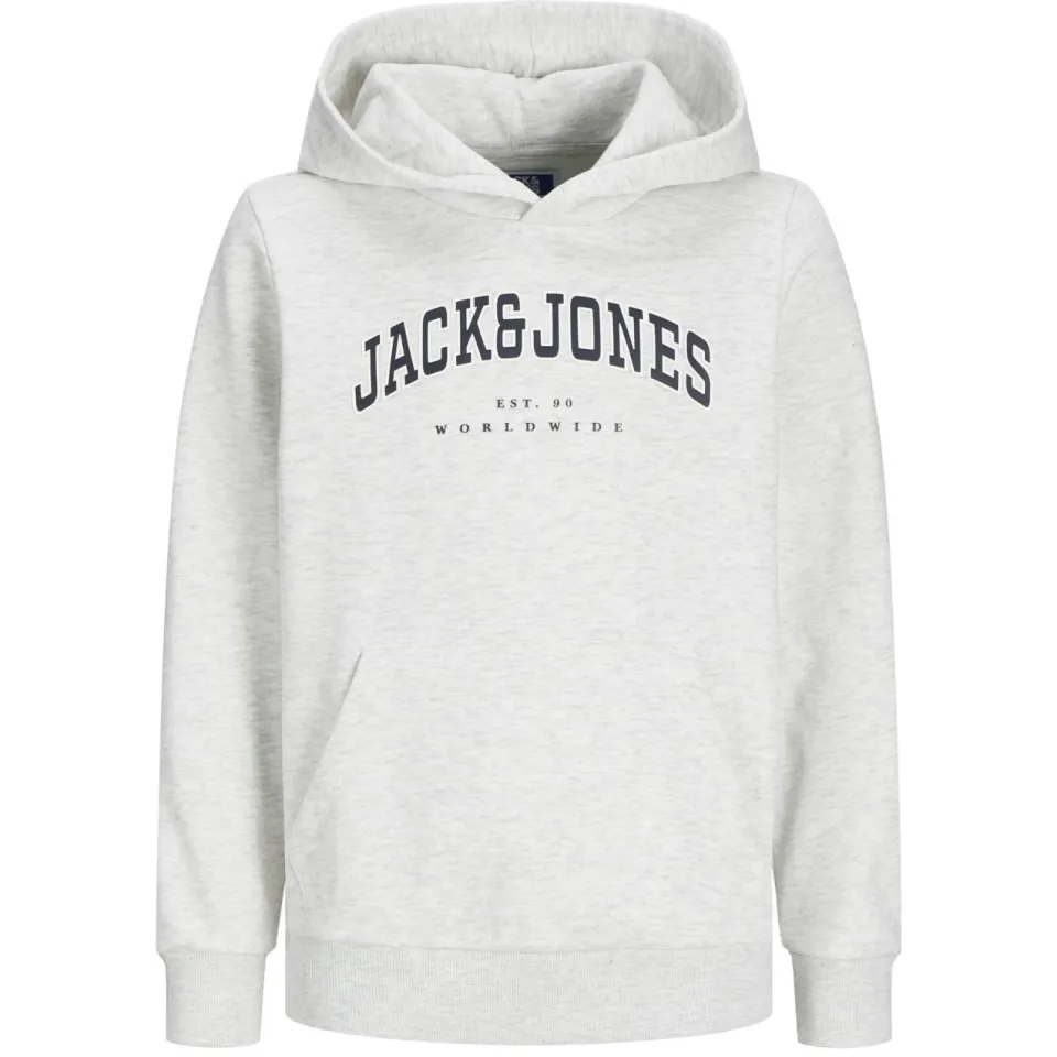 Jack & Jones JUNIOR hoodie JJECALEB VARSITY met logo wit melange, foto 2