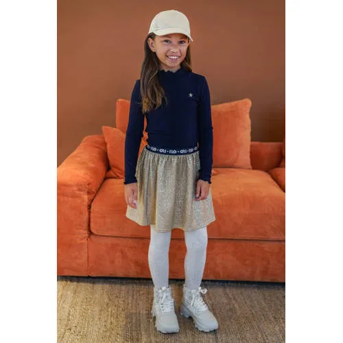 Like Flo longsleeve met golvende afwerking donkerblauw, foto 3