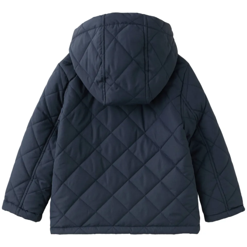 Mango quilted winterjas marineblauw, foto 3