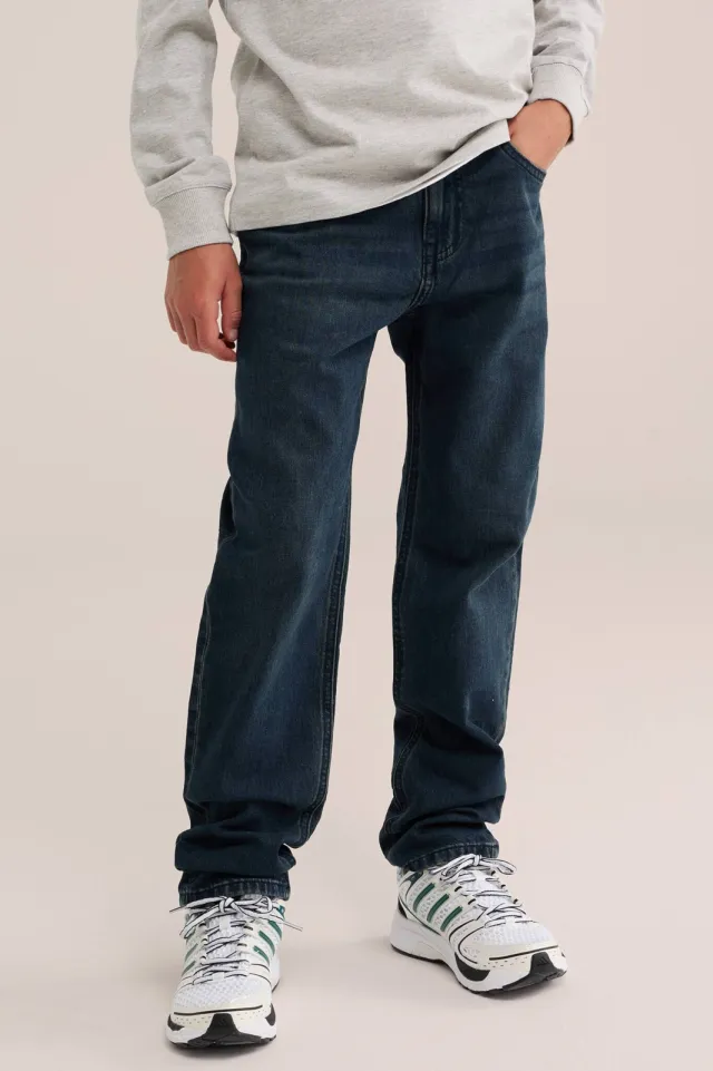 WE Fashion Blue Ridge straight leg regular fit jeans - donkerblauw, foto 3