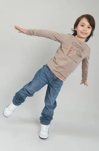 TYGO & vito jersey rechtvallende longsleeve met print zand, foto 2