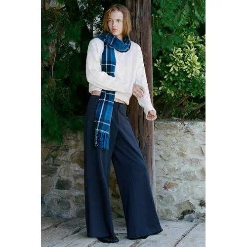 Mango straight leg pantalon marineblauw, foto 3