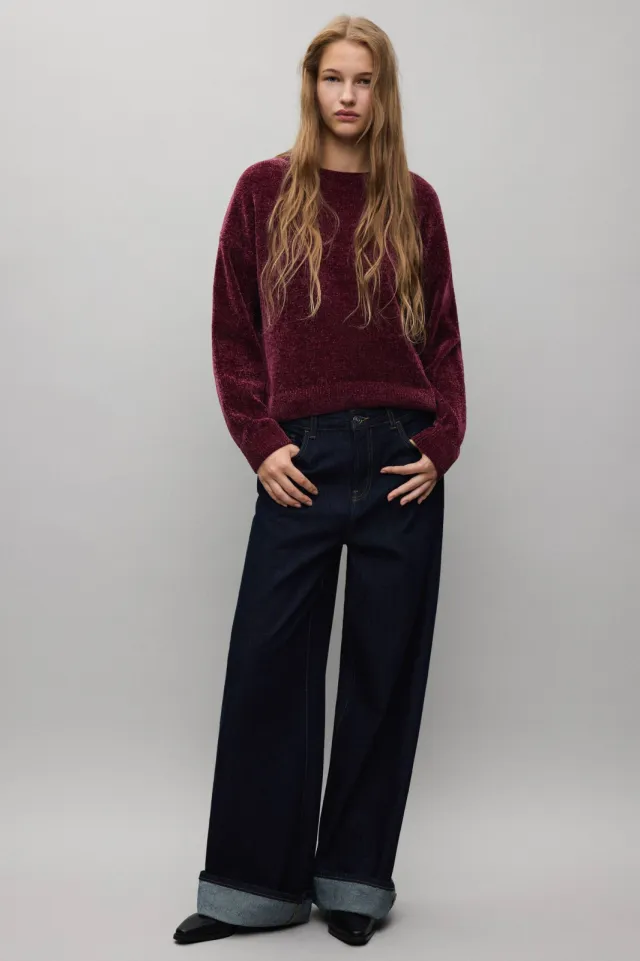 Mango TEEN gebreide trui - donkerrood