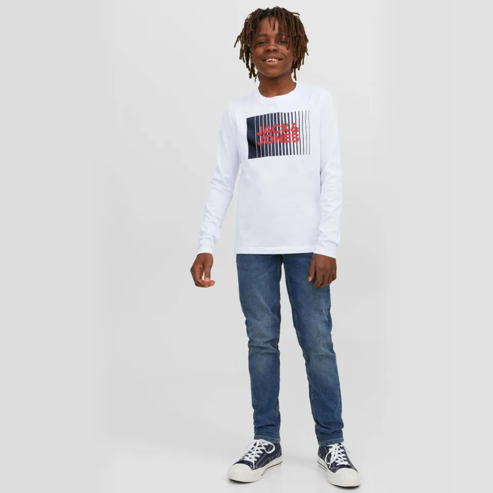 Jack & Jones longsleeve JJECORP wit, foto 4