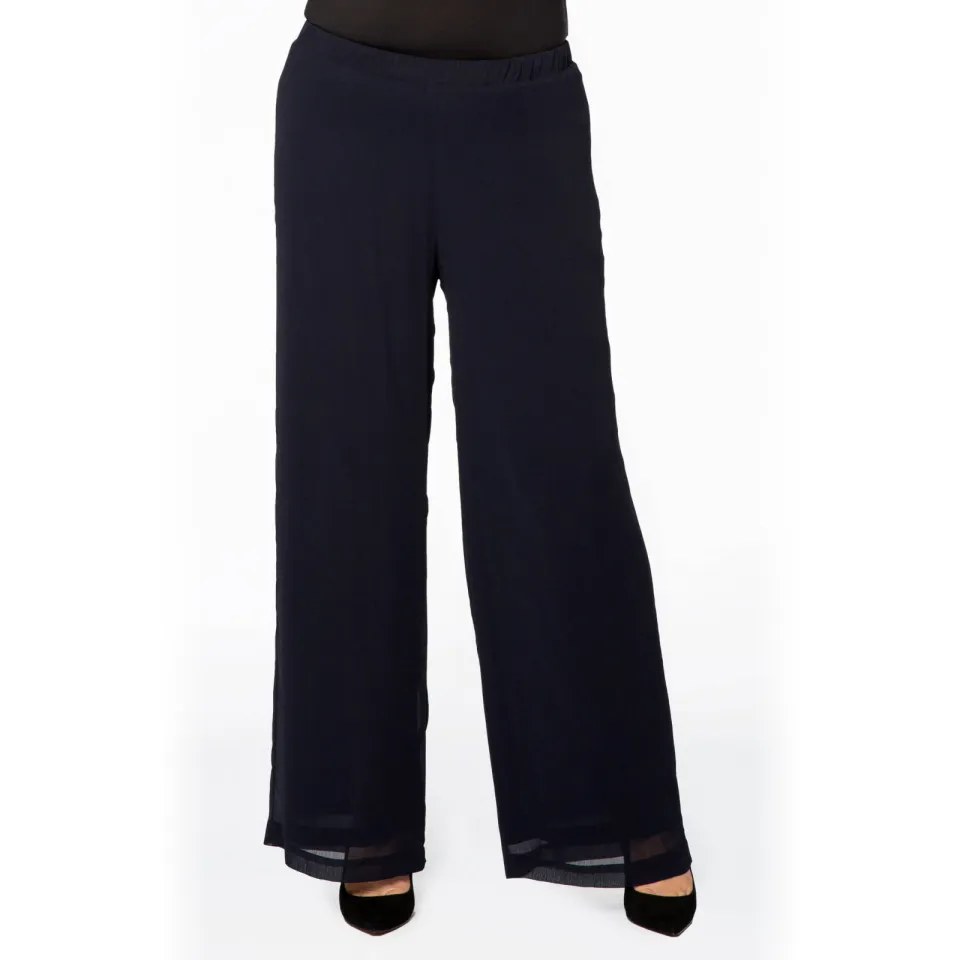 Yoek high waist broek marineblauw