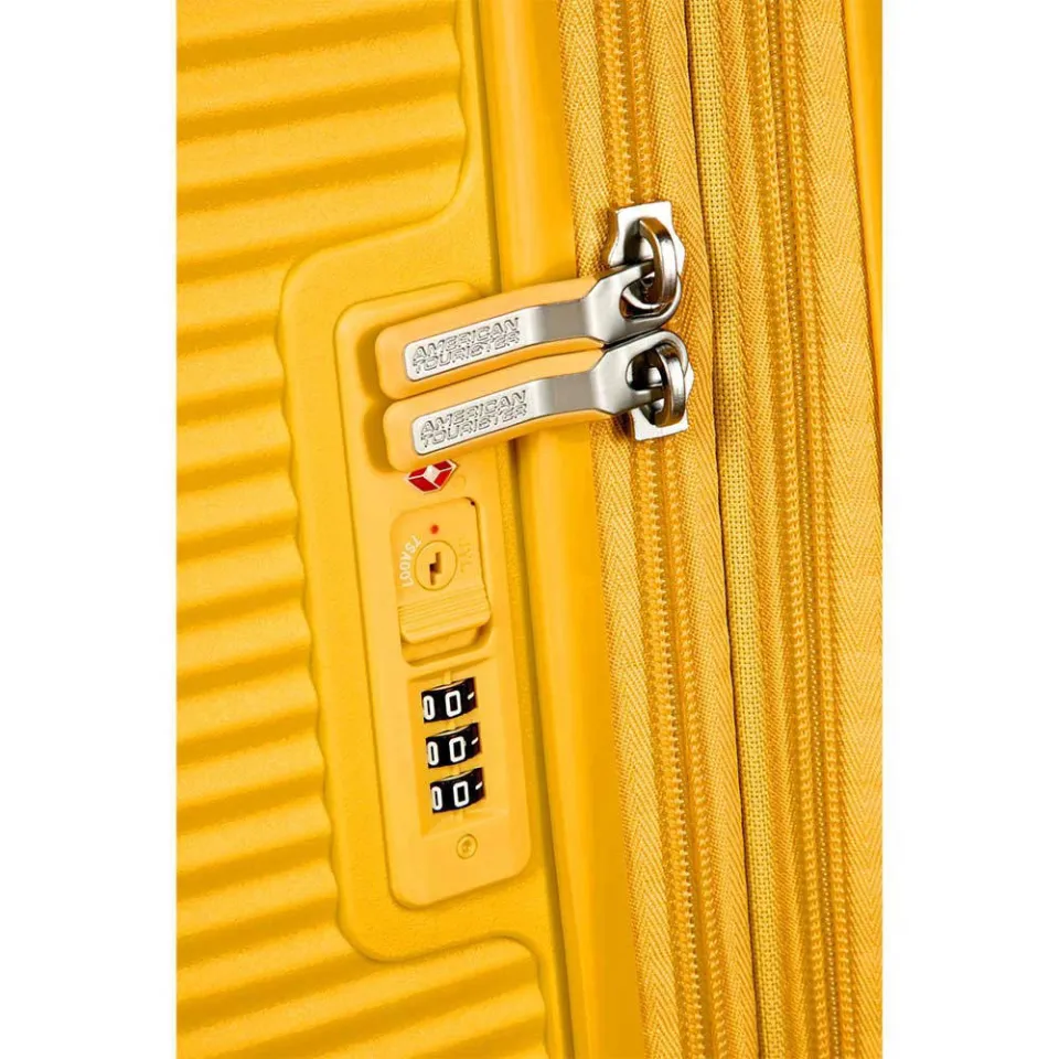 American Tourister Soundbox Spinner 55 reiskoffer geel, foto 5