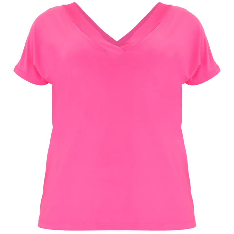 Yoek T-shirt v-hals roze, foto 3