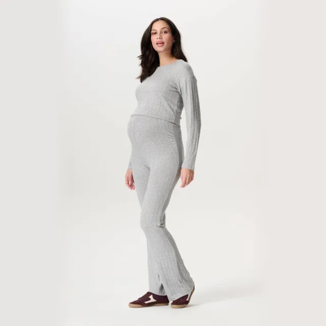Noppies maternity flared high waist zwangerschapsbroek grijs