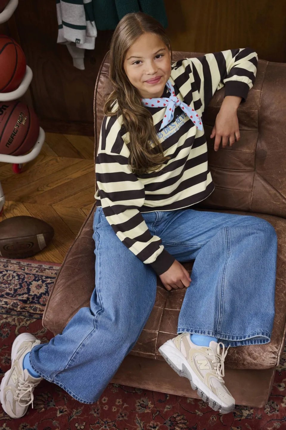 Z8 kids gestreepte sweater - donkerbruin/lichtgeel, foto 5