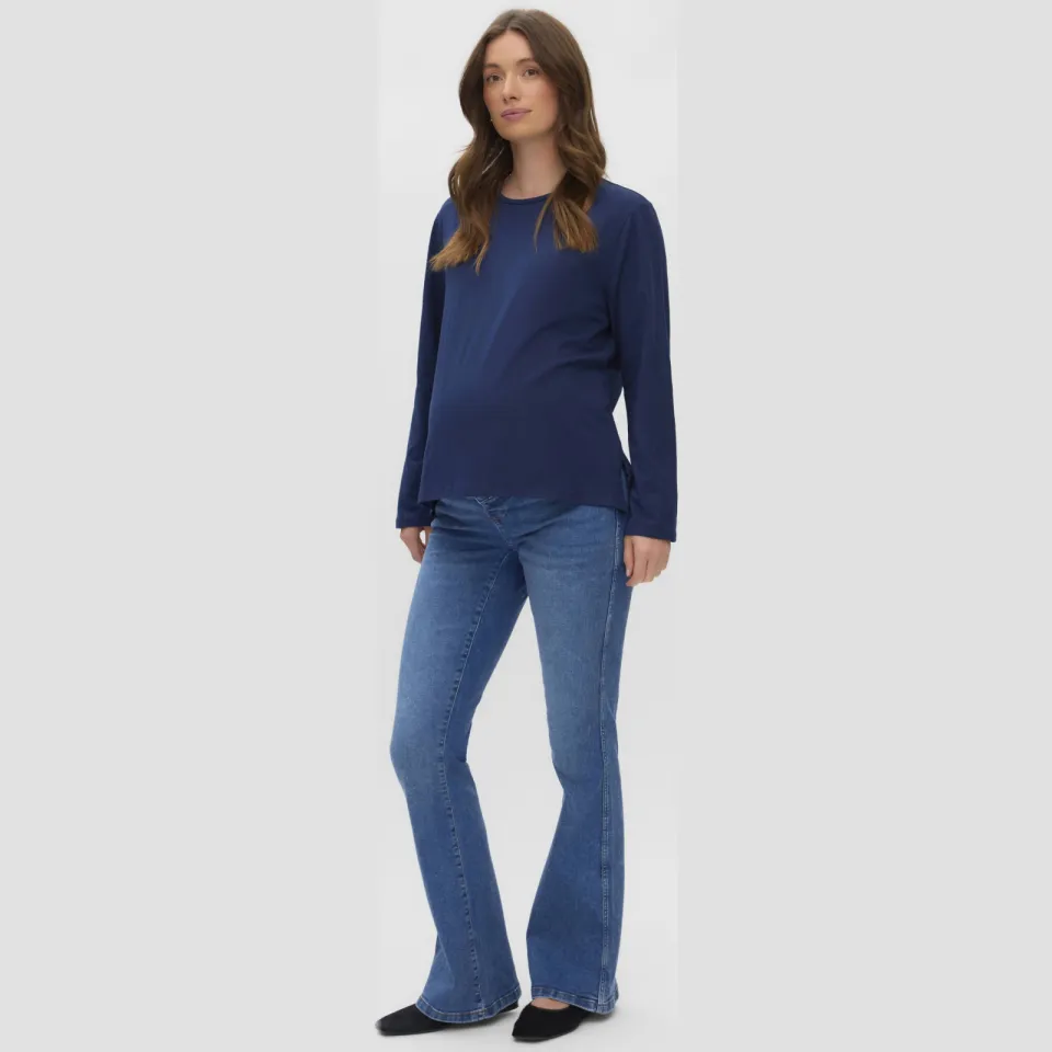 Mamalicious zwangerschaps flared jeans - medium blue denim