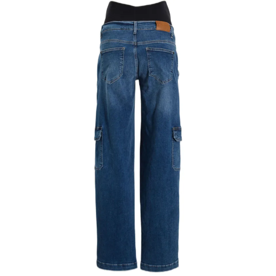 LOVE2WAIT low waist zwangerschaps cargo jeans stonewashed, foto 2